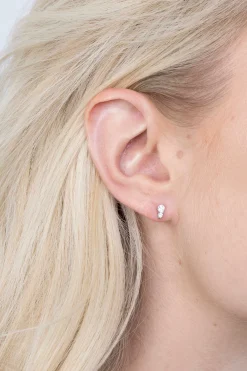 New Zinzi zilveren oorknopjes 6mm rond wit ZIO2080