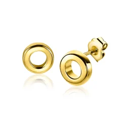 Sale Zinzi zilveren oorknopjes 14K geel verguld 5mm open rondje ZIO2168G