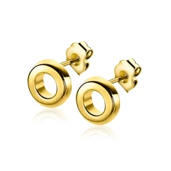 Sale Zinzi zilveren oorknopjes 14K geel verguld 5mm open rondje ZIO2168G