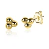 Outlet Zinzi zilveren oorknopjes 14K geel verguld 4mm 3 bolletjes ZIO2169G