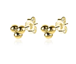 Outlet Zinzi zilveren oorknopjes 14K geel verguld 4mm 3 bolletjes ZIO2169G
