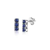 Hot Zinzi zilveren oorknoppen 8mm staafje chaton gezet donkerblauw ZIO2127B