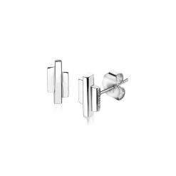 Best Zinzi zilveren oorknoppen staafjes vorm glad 9mm ZIO1586