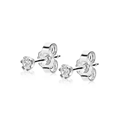 Discount Zinzi zilveren oorknoppen 3,5mm zirconia wit chatonzetting ZIO1983