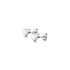 Outlet Zinzi zilveren oorknoppen glad hart 6mm ZIO1378