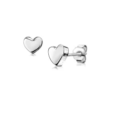 Outlet Zinzi zilveren oorknoppen glad hart 6mm ZIO1378