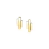 Outlet Zinzi zilveren oorknoppen geel verguld staafjes vorm glad 9mm ZIO1586G