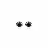 Discount Zinzi zilveren oorknoppen rond 4mm zwart ZIO1177Z