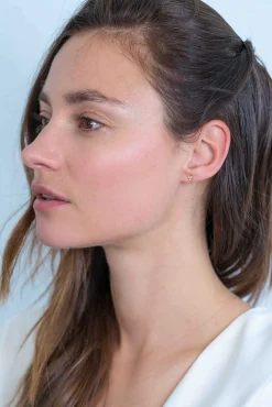 Sale Zinzi zilveren oorknoppen 14K geel verguld bolletjes witte zirconia ZIO2174G