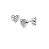 Outlet Zinzi zilveren oorknoppen hart wit 6mm ZIO1378Z