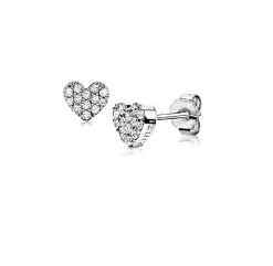 Outlet Zinzi zilveren oorknoppen hart wit 6mm ZIO1378Z