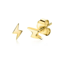 Clearance Zinzi zilveren oorknoppen geel verguld bliksemschicht 8mm ZIO1681G