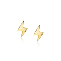 Clearance Zinzi zilveren oorknoppen geel verguld bliksemschicht 8mm ZIO1681G