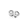 New Zinzi zilveren oorknoppen rond wit ZIO322