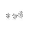 Online Zinzi zilveren oorknoppen 4,5mm zirconia wit chatonzetting ZIO1984