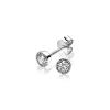 Outlet Zinzi zilveren oorknoppen rond 5mm wit ZIO1263