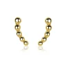 Discount Zinzi zilveren oorknoppen 14K geel verguld met golfje van bolletjes 10mm ZIO2090G