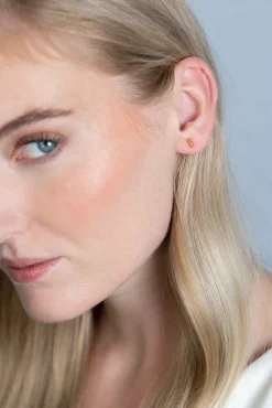 Best Zinzi zilveren oorknoppen 14K geelverguld drie bolletjes 6mm ZIO2230G
