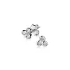 Clearance Zinzi zilveren oorknoppen driehoek 3x rond wit ZIO1442