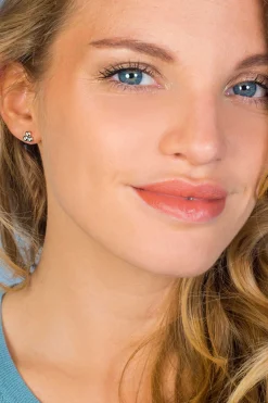 Clearance Zinzi zilveren oorknoppen driehoek 3x rond wit ZIO1442