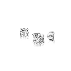 Discount Zinzi zilveren oorknoppen ronde zirconia 6mm chatonzetting ZIO1383