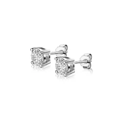 Discount Zinzi zilveren oorknoppen ronde zirconia 6mm chatonzetting ZIO1383