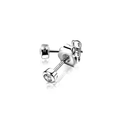 Sale Zinzi zilveren oorknoppen rond 4mm wit ZIO1177