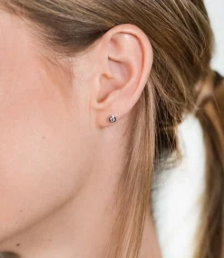 Sale Zinzi zilveren oorknoppen rond 4mm wit ZIO1177