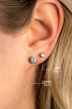 Sale Zinzi zilveren oorknoppen rond 4mm wit ZIO1177