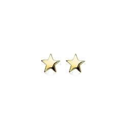 Best Zinzi zilveren oorknoppen geel verguld glad ster 7mm ZIO1377G