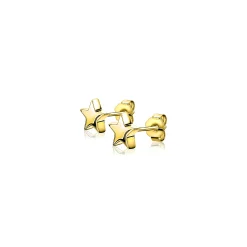 Best Zinzi zilveren oorknoppen geel verguld glad ster 7mm ZIO1377G