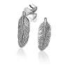 Hot Zinzi zilveren oorknoppen veertje 10mm ZIO2212