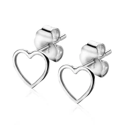 New Zinzi zilveren oorknoppen hart ZIO1630