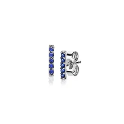 Discount Zinzi zilveren oorknoppen staafje blauw 8mm ZIO1689B