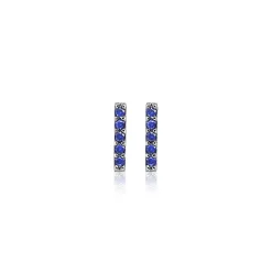 Discount Zinzi zilveren oorknoppen staafje blauw 8mm ZIO1689B