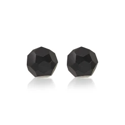 Zinzi zilveren oorknoppen 6mm zwarte bead ZIO1317Z
