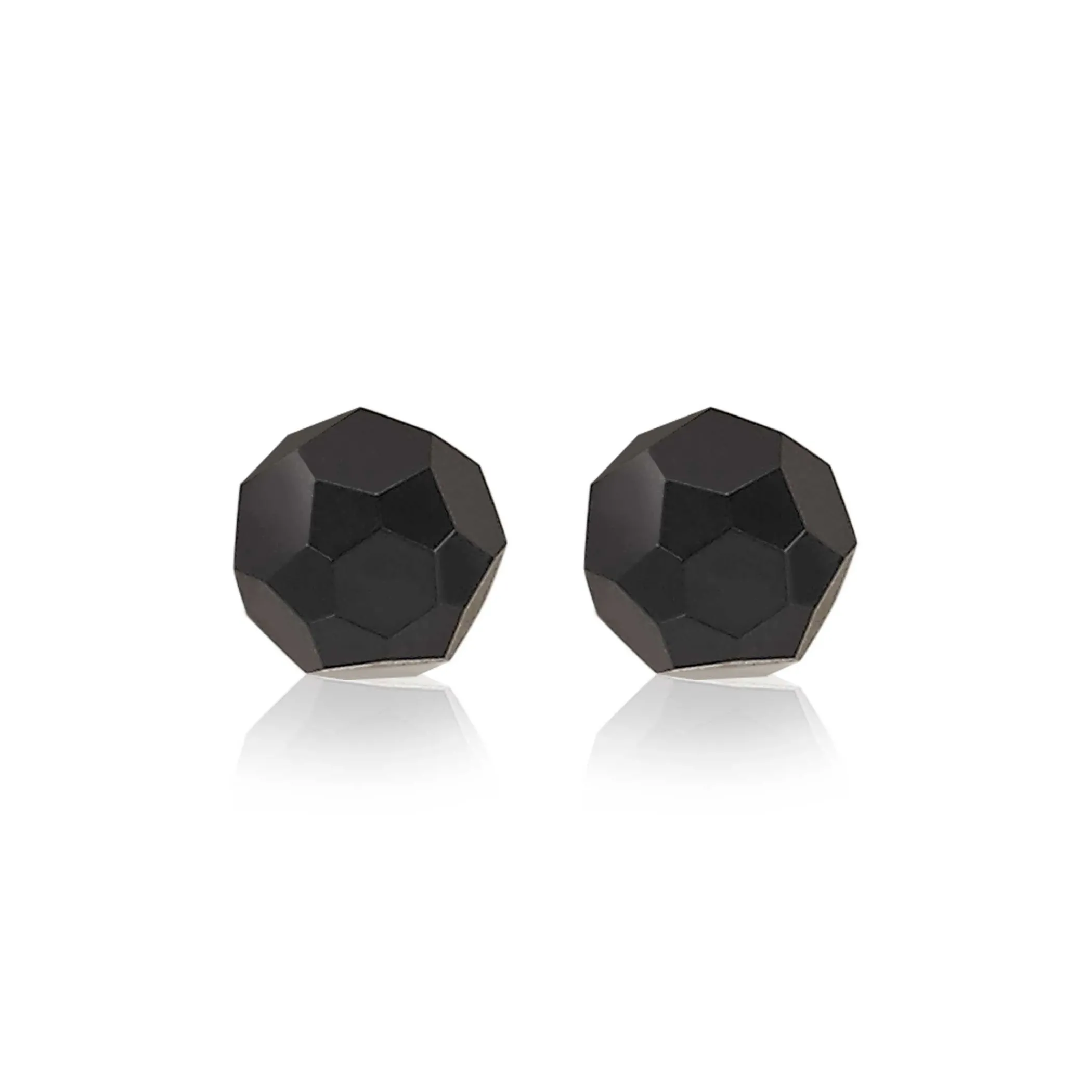 Zinzi zilveren oorknoppen 6mm zwarte bead ZIO1317Z