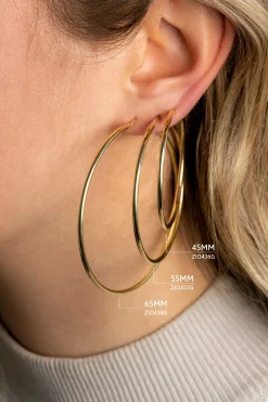 Best Zinzi zilveren oorringen geel verguld 45x2mm ZIO436G