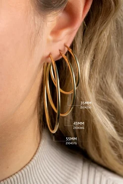 Best Zinzi zilveren oorringen geel verguld 45x2mm ZIO436G