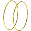 Clearance Zinzi zilveren oorringen 14K geel verguld glad 65x2mm rond ZIO438G