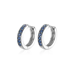 Hot Zinzi zilveren oorringen 15 x 3mm donkerblauw ZIO191DB