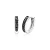 Best Zinzi zilveren oorringen 15 x 3mm zwart met luxe klapsluiting ZIO191B