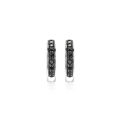 Best Zinzi zilveren oorringen 15 x 3mm zwart met luxe klapsluiting ZIO191B