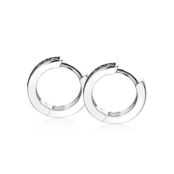 Best Zinzi zilveren oorringen 15 x 3mm zwart met luxe klapsluiting ZIO191B