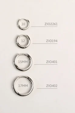 Best Zinzi zilveren oorringen 15 x 2mm glad met luxe klapsluiting ZIO401