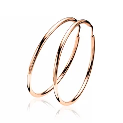 Clearance Zinzi zilveren oorringen rosé verguld 35 x 2mm glad ZIO435R