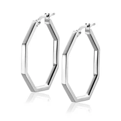 Best Zinzi zilveren oorringen in trendy zeshoek 27 x 2mm ZIO2323