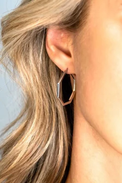 Best Zinzi zilveren oorringen in trendy zeshoek 27 x 2mm ZIO2323