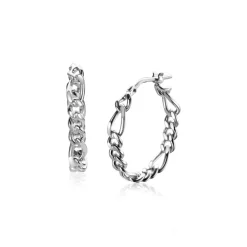 New Zinzi zilveren oorringen met figaro schakels 23x4mm ZIO2291CR