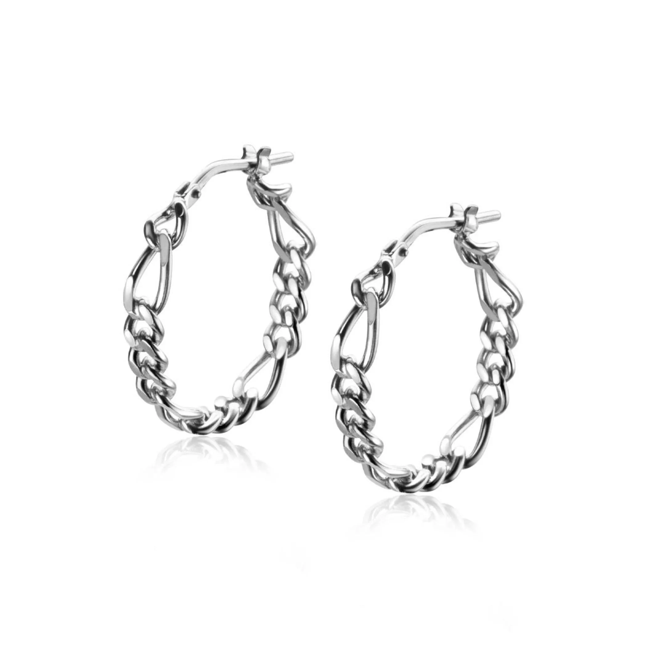 New Zinzi zilveren oorringen met figaro schakels 23x4mm ZIO2291CR